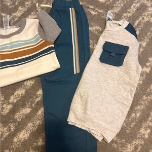 Teal and Gray Kids Outfit Set